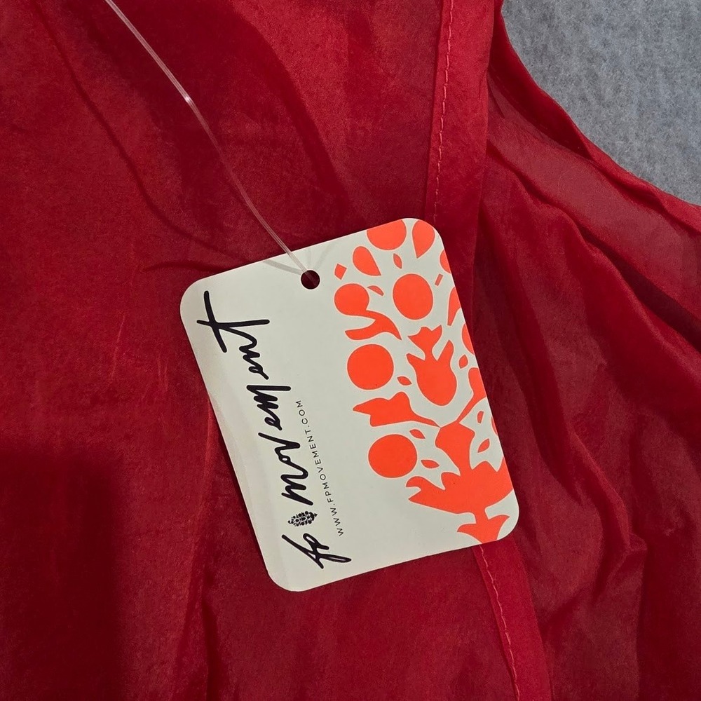 Free People Movement Grapefruit Red Tiered Babydoll Tank Top NWT OB2211700 S - Picture 5 of 9